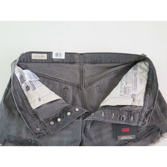 Levi's Premium 501 Women's Sz 31 Gray Distressed High Rise Cut Off Shorts $70+ - Picture 4 of 8